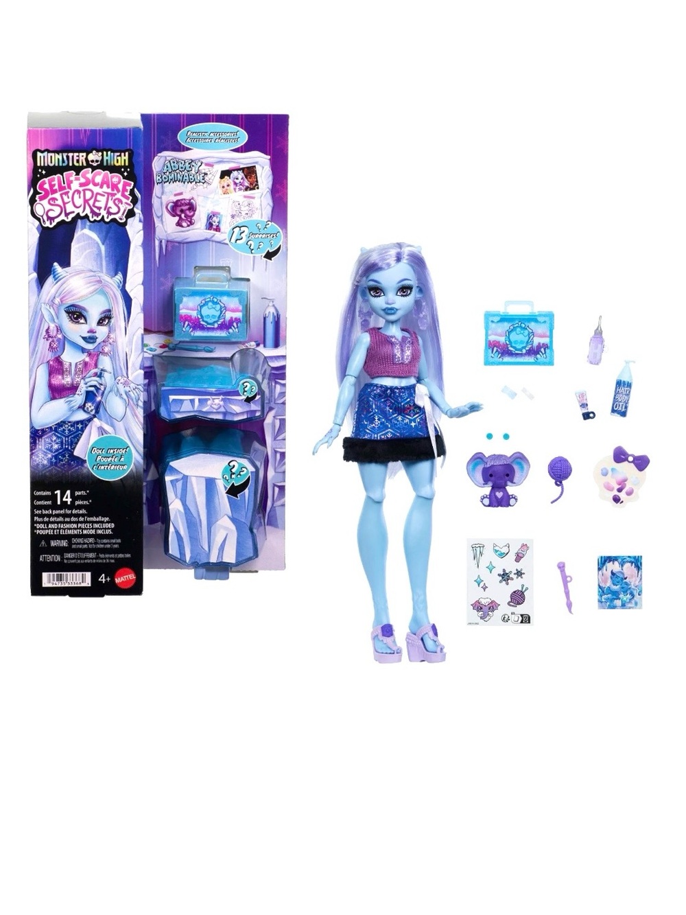 Monster High Self-Scare Secrets Abbey Bominable Fashion Doll with 13 Accessories